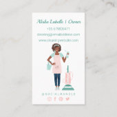 黒モダンかわいらし人清掃・メイド・サービス 名刺 (裏面)