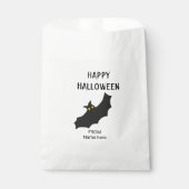 黒モダンこうもりスクリプトハローウィンパーティ フェイバーバッグ (正面)