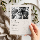 黒モダンとアイボリーミニマル写真結婚の セーブザデート