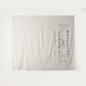 黒モダンとアイボリーモノグラム結婚の背景 タペストリー (正面(横))