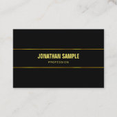 黒モダンとエレガント金ゴールドの魅力的なテンプレート 名刺 (正面)