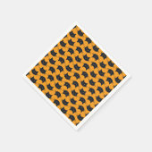 黒モダンとオレンジのハロウィン猫 スタンダードカクテルナプキン (角)