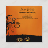 黒モダンとオレンジのハロウィーン 予約カード (裏面)