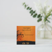 黒モダンとオレンジのハロウィーン 予約カード (スタンド正面)