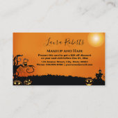 黒モダンとオレンジのハロウィーン 割引カード (裏面)