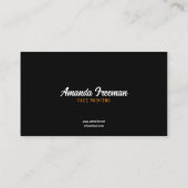 黒モダンとオレンジのピエロ顔絵を描ズ 名刺 (裏面)