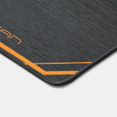 黒モダンとオレンジパーソナライズされた色 デスクマット (コーナー)