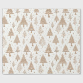 黒モダンとクリームのクリスマスツリー ラッピングペーパー (フラット)