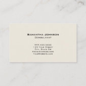 黒モダンとクリームのQRコード名刺 名刺 (裏面)