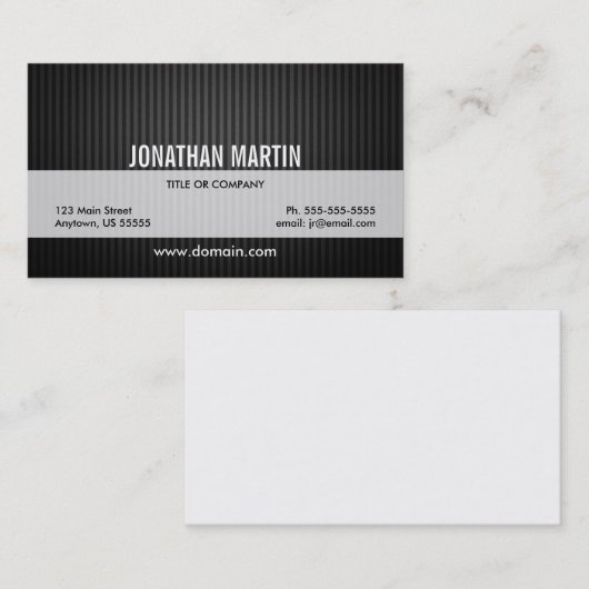 黒モダンとグレーのストライプ 名刺 (正面/裏面)