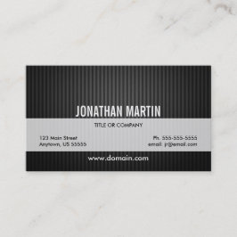 黒モダンとグレーのストライプ 名刺
