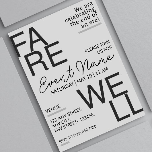 黒モダンとグレーニュートラル別れ招待状 セーブザデート