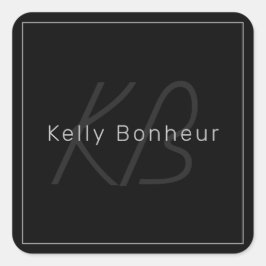 黒モダンとグレー |名カッコいい前&モノグラム スクエアシール