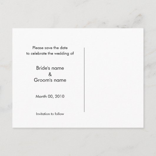 黒モダンとトープ日付はがきを保存 案内ポストカード (裏面)