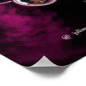 黒モダンとネオンピンクのスクリプト写真の価格表 ポスター (角)