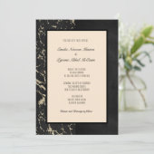 黒モダンとバニラタピオカの大理石 招待状 (スタンド正面)