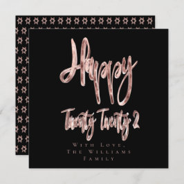 黒モダンとバラの金ゴールドハッピーニューイヤー2022 シーズンカード