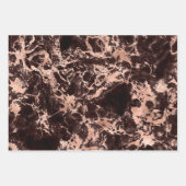 黒モダンとバラの金ゴールド大理石のパターン ラッピングペーパーシート (正面2)