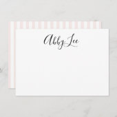 黒モダンとパステル文房具 サンキューカード (正面/裏面)