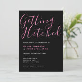 黒モダンとピンクがヒッチング 招待状 (スタンド正面)