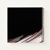 黒モダンとピンクの白のスケッパーソナライズされたチブック ノートブック (裏面)