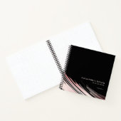 黒モダンとピンクの白のスケッパーソナライズされたチブック ノートブック (内部)
