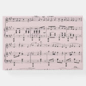 黒モダンとピンクの音楽結婚式招待状 ゲストブック (裏面)