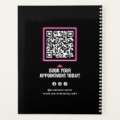 黒モダンとピンクの髪のサロンアポイントメント本 プランナー手帳 (裏面)