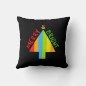 黒モダンと明メリーるい木のクリスマス クッション (裏面)