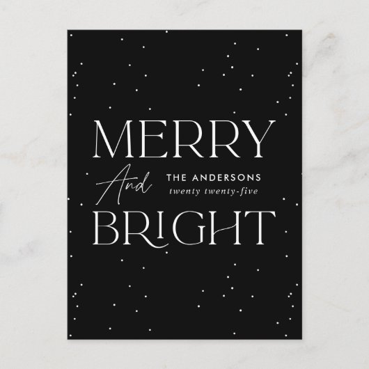 黒モダンと明メリーるい非写真 シーズンポストカード (正面)
