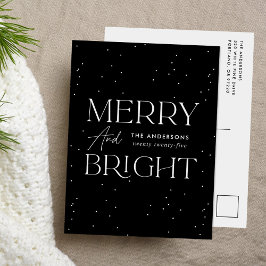 黒モダンと明メリーるい非写真 シーズンポストカード