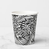 黒モダンと灰色のフローラ植物性紙カップ 紙コップ (裏面)
