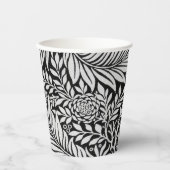 黒モダンと灰色のフローラ植物性紙カップ 紙コップ (正面)