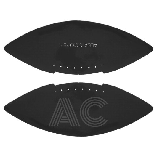 黒モダンと灰色のモノグラム アメリカンフットボール (パネル)