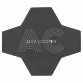 黒モダンと灰色のモノグラム サッカーボール (フラット)