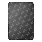 黒モダンと灰色のモノグラム バスマット (正面縦)