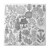 黒モダンと白お洒落の木パターン(の模様が)ある タイル (正面)