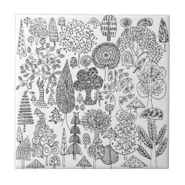 黒モダンと白お洒落の木パターン（の模様が）ある タイル