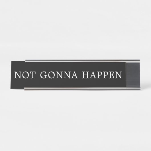 黒モダンと白が起こらないサイン デスクネームプレート (正面)