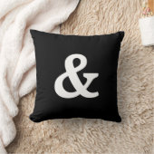 黒モダンと白と(および署名)ボタン クッション (ブランケット)