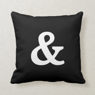黒モダンと白と（および署名）ボタン クッション