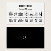 黒モダンと白のアイコ結婚ンのタイムラインカード (正面&裏面)