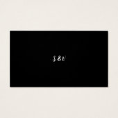 黒モダンと白のアイコ結婚ンのタイムラインカード (裏面)