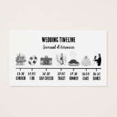 黒モダンと白のアイコ結婚ンのタイムラインカード (正面)