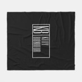 黒モダンと白のイニシャルと名前モノグラム フリースブランケット (正面(横))