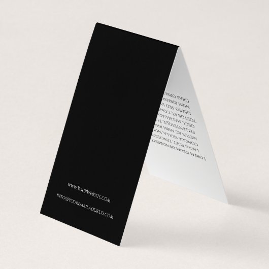 黒モダンと白のイヤリングの背景 名刺 (裏面)
