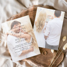 黒モダンと白のオーバーレイ結婚写真