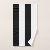 黒モダンと白のカラーブストライプロック バスタオルセット (ハンドタオル)
