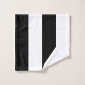 黒モダンと白のカラーブストライプロック バスタオルセット (ウォッシュタオル)