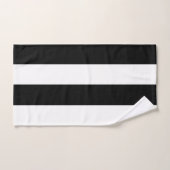 黒モダンと白のカラーブストライプロック バスタオルセット (ハンドタオル)